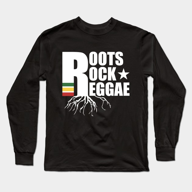 Roots Rock Reggae Long Sleeve T-Shirt by LionTuff79